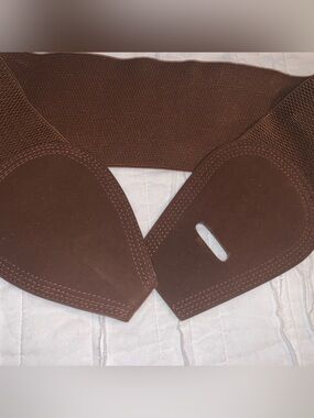 Like New! Wide Brown Elastic Waist Belt with Suede Tabs